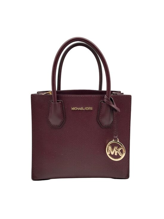 Michael Kors Handbags - Michael Kors Burgundy Pebbled Leather Mercer Convertible Satchel